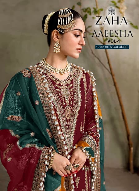 Aaeesha Vol 1 By Zaha Georgette Pakistani Salwar Suits Catalog